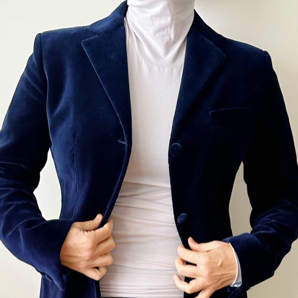 Italian blue velvet blazer